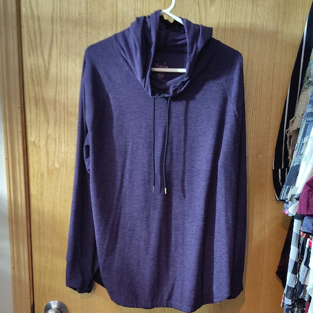 Tangerine Heathered Purple Logo Knit Top